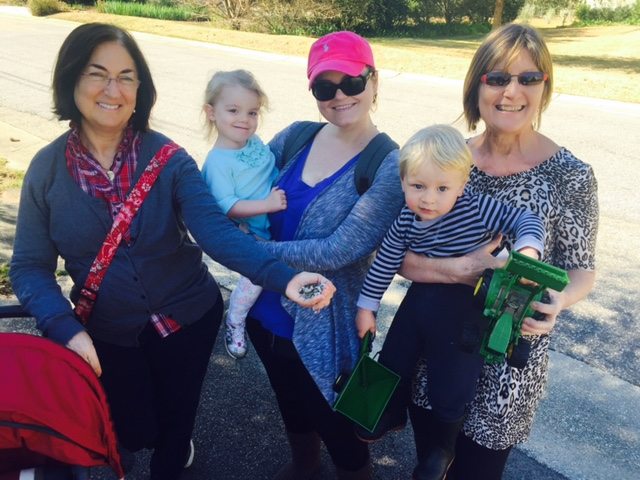 He picked up gravel and we have to carry it home