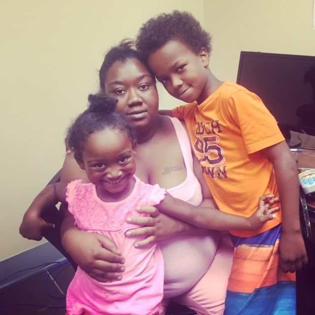 We live here and there on the street. It is hard. I am always tired, especially from walking and being pregnant