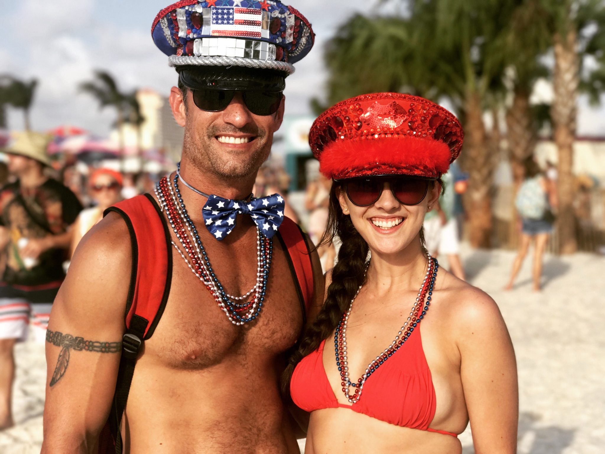 We spent about a week on the hats. We used tweezers and champagne