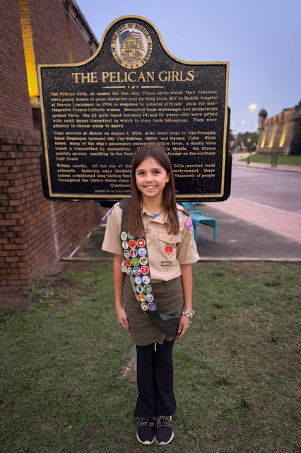 I’m a descendant of the Pelican Girls. Helping Get this historic marker became my Eagle Scout project.
